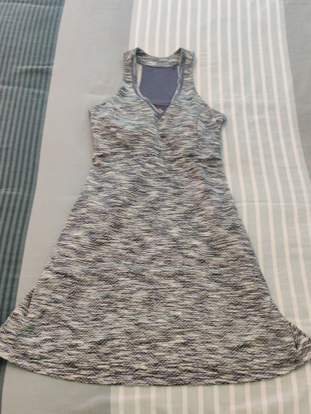 MPG Heathered Periwinkle Sleeveless V-Neck Midi Dress
